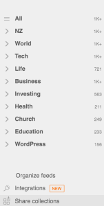 My Feedly Categories